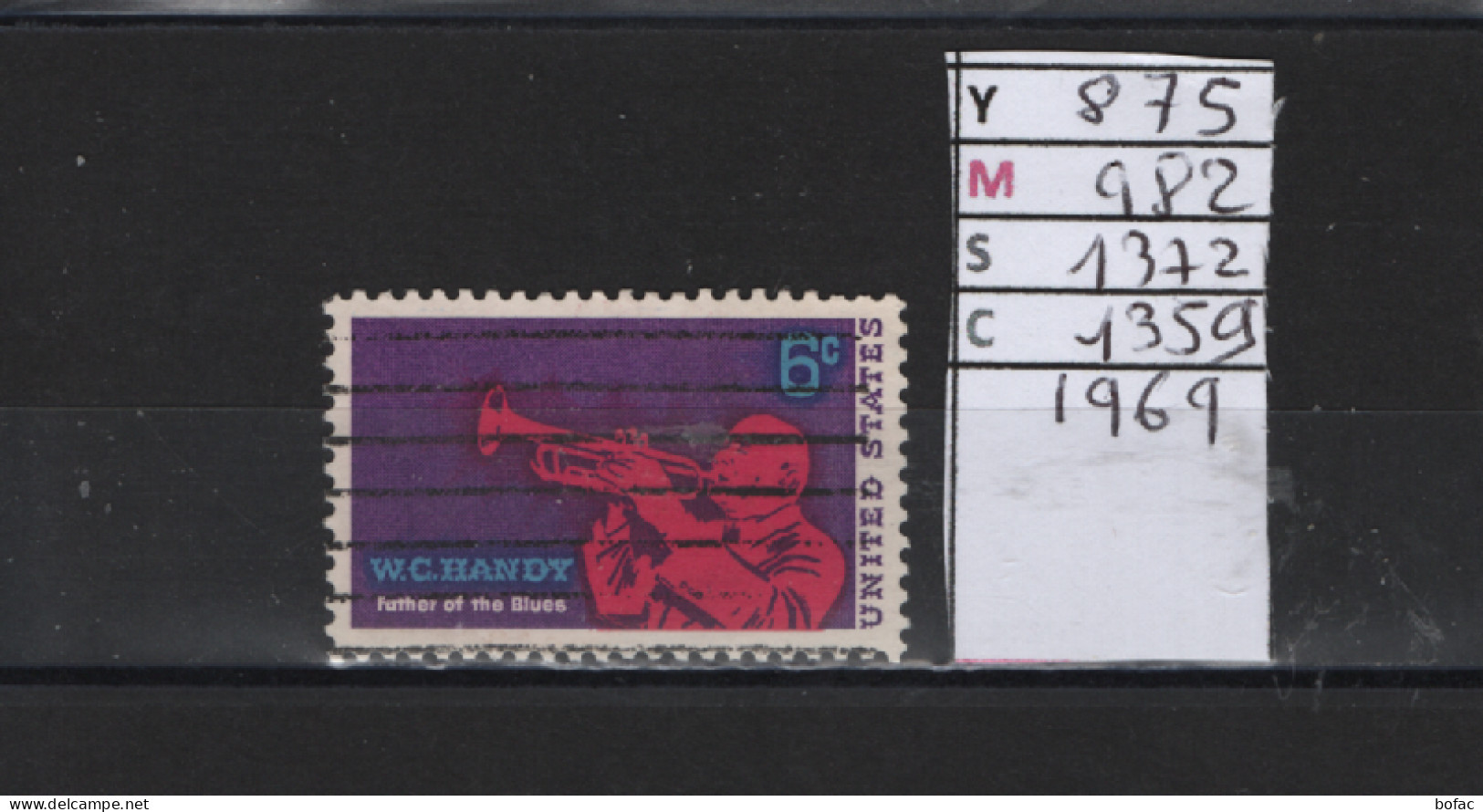 PRIX FIXE Obl 875 YT 982  MIC 1372 SCO 1359 GIB W. C. Handy 1969  Etats Unis  58A/13 - Used Stamps