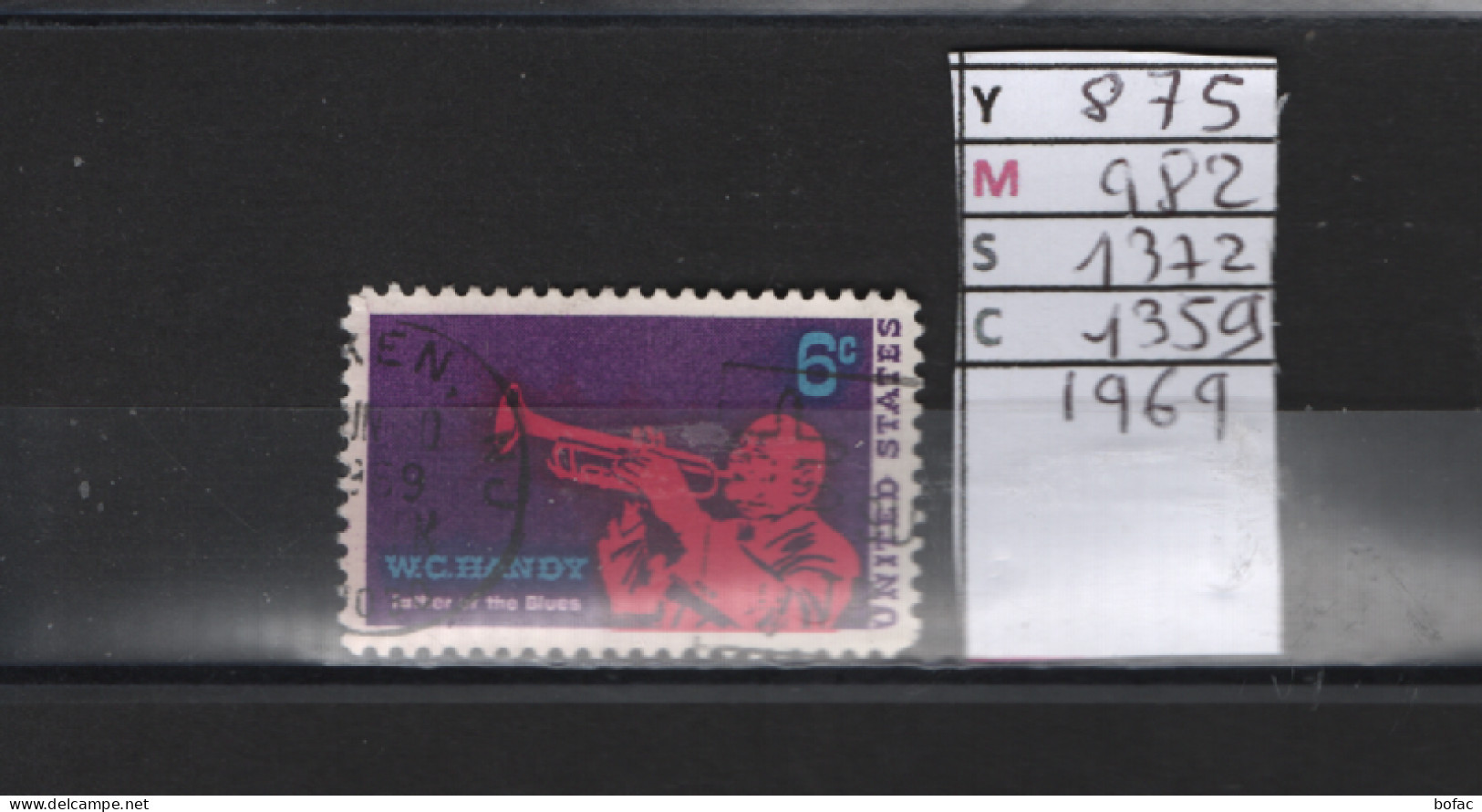 PRIX FIXE Obl 875 YT 982  MIC 1372 SCO 1359 GIB W. C. Handy 1969  Etats Unis  58A/13 - Used Stamps