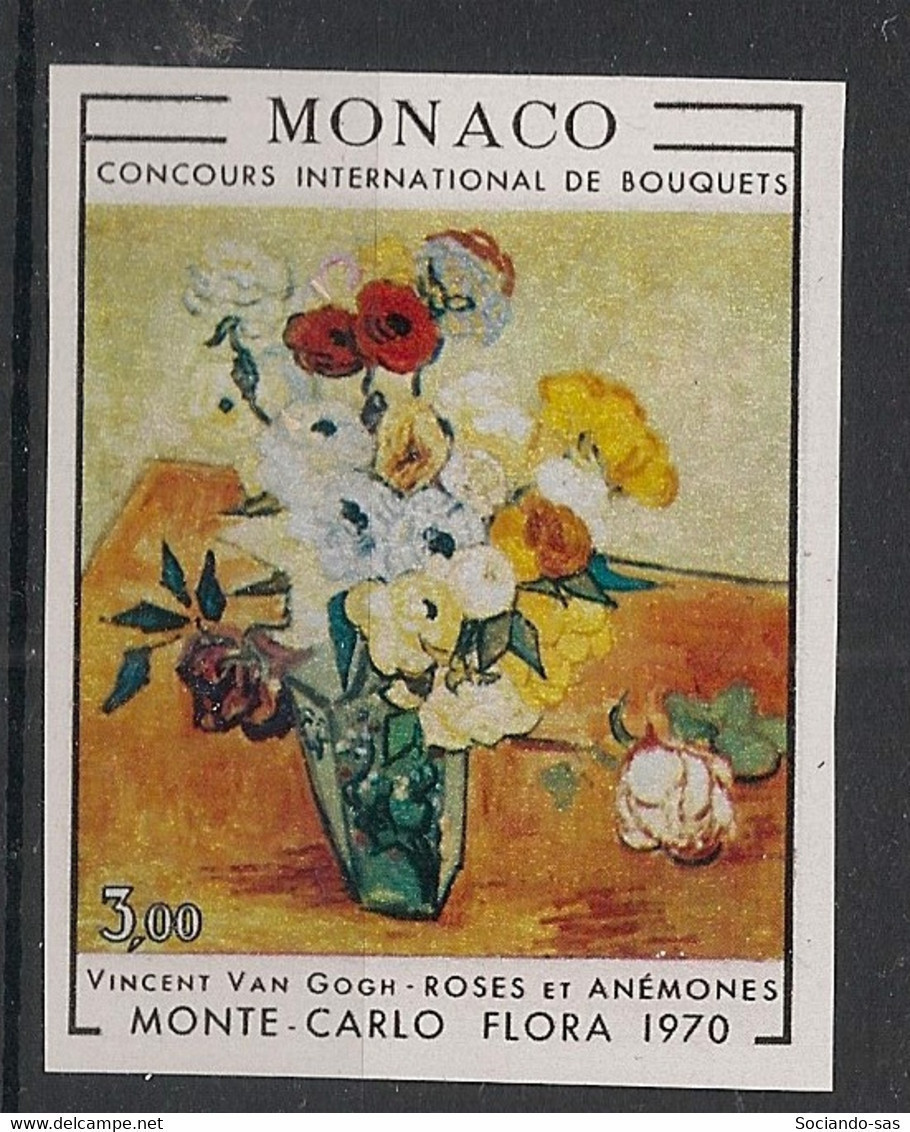 MONACO - 1970 - N°YT. 817 - Van Gogh / Fleurs - Non Dentelé / Imperf. - Neuf Luxe ** / MNH / Postfrisch - Plaatfouten En Curiosa