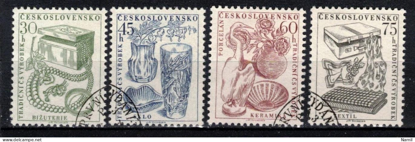 Tchécoslovaquie 1956 Mi 954-7 (Yv 844-7), Obliteré - Used Stamps