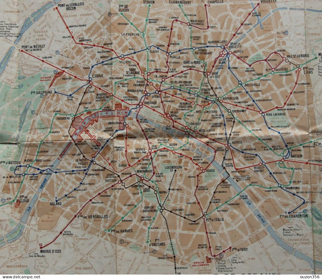 PARIS, Métropolitain, Plan 1937 - Europe