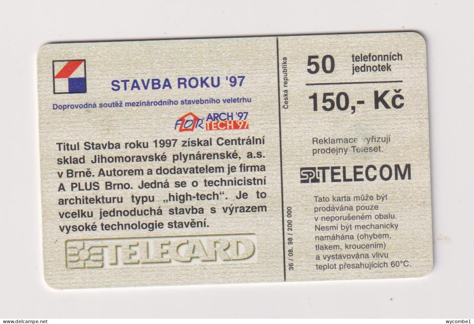 CZECH REPUBLIC - Stavba Roku Chip Phonecard - Tchéquie