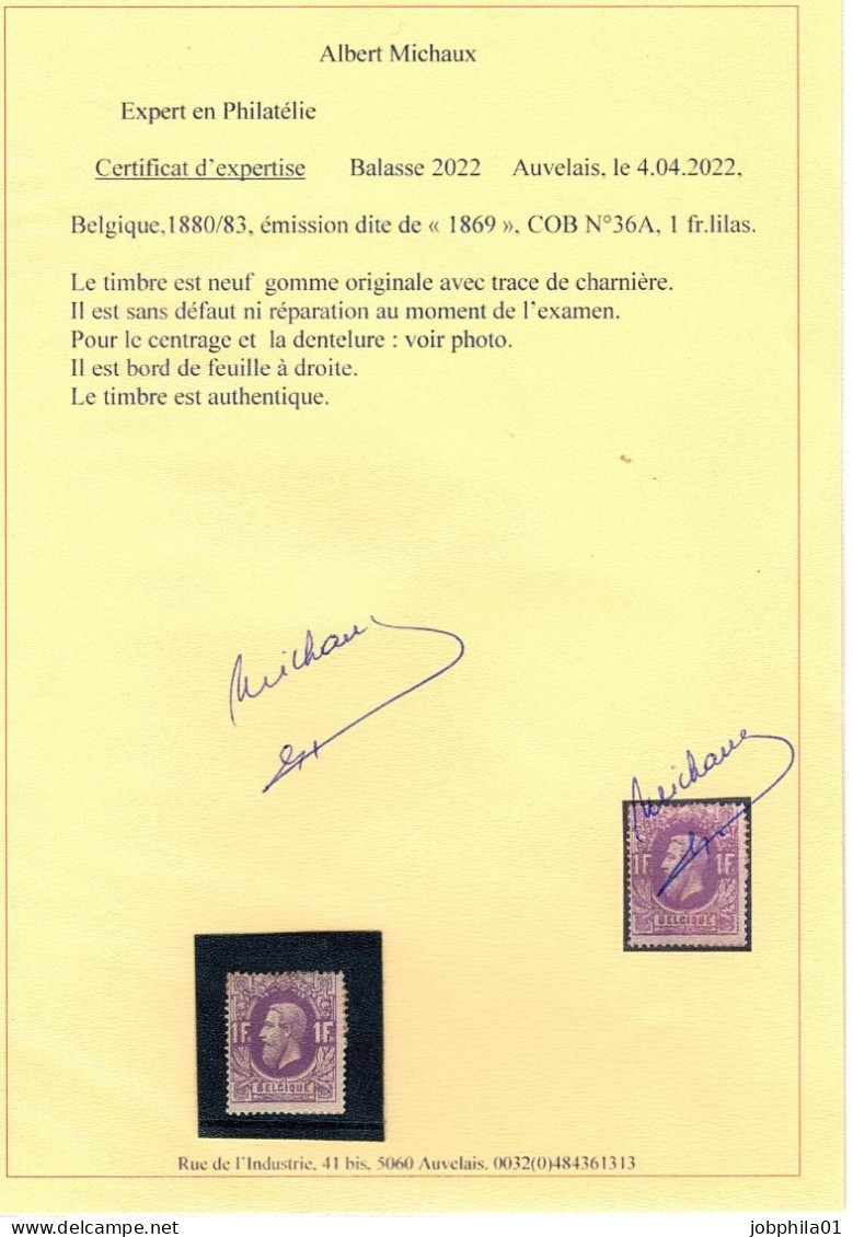36A X Côte 650.00€ - 1883 Leopold II