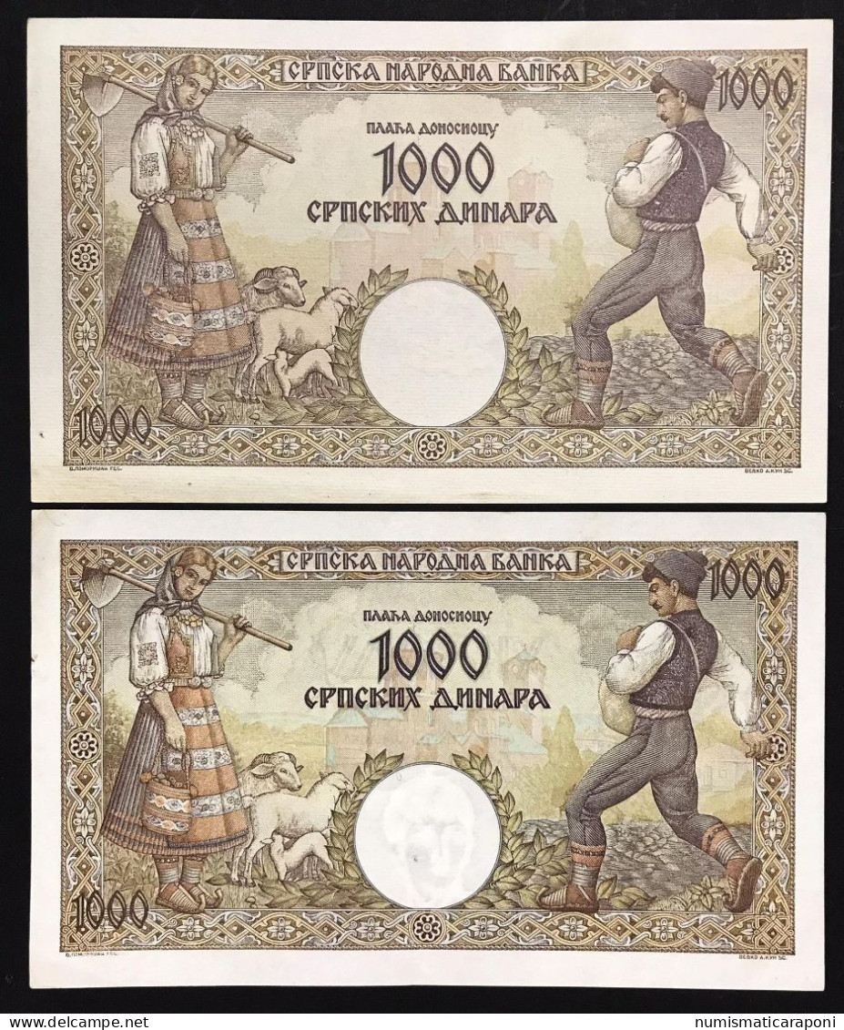Serbia 1000 Dinara 1942 Km#32 A+b LOTTO 643 - Serbien