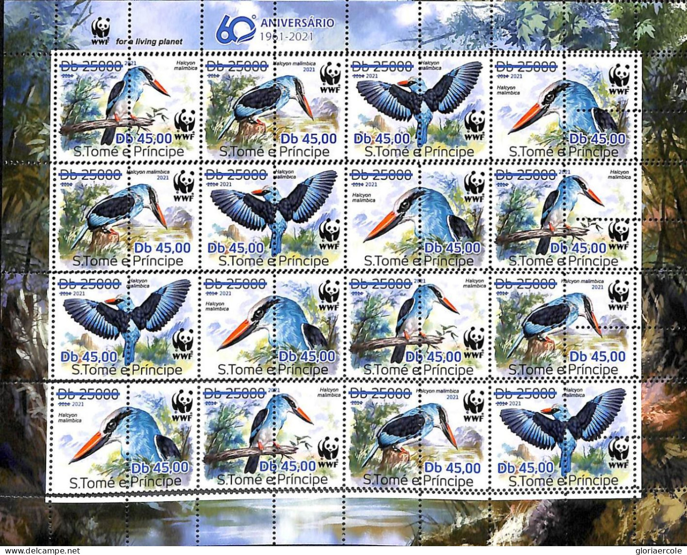 A9225 - S.TOME E PRINCIPE - ERROR MISPERF Stamp Sheet - 2021 - BIRDS, WWF - Altri & Non Classificati