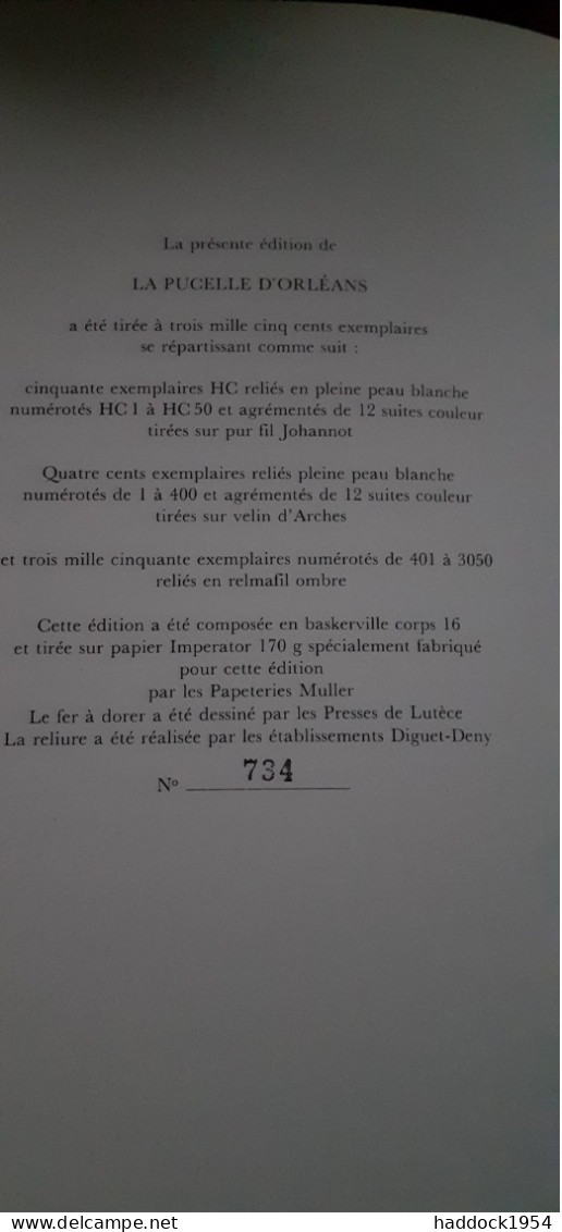 La Pucelle D'Orleans 2 Tomes VOLTAIRE Lescaret 1982 - French Authors