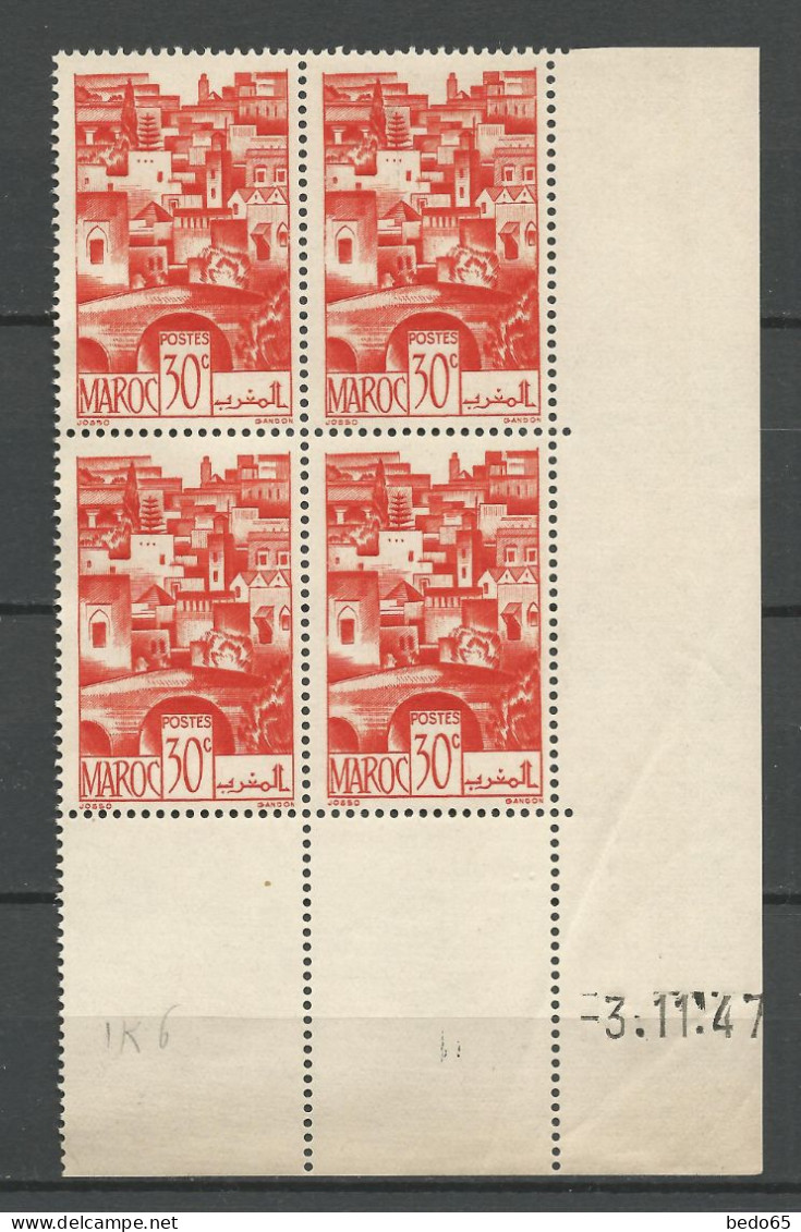 MAROC  N° 247 Coin Daté 3/11/47  NEUF** SANS CHARNIERE NI TRACE  / Hingeless  / MNH - Unused Stamps