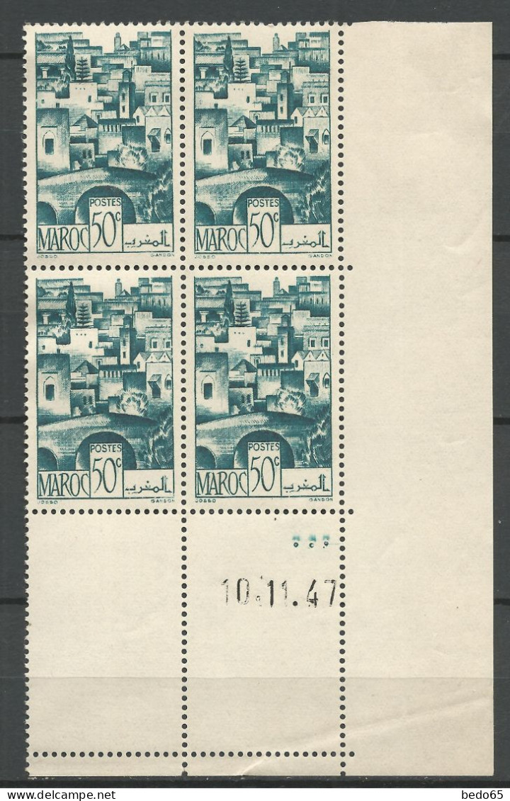 MAROC  N° 249 Coin Daté 10/11/47  NEUF** SANS CHARNIERE NI TRACE  / Hingeless  / MNH - Unused Stamps