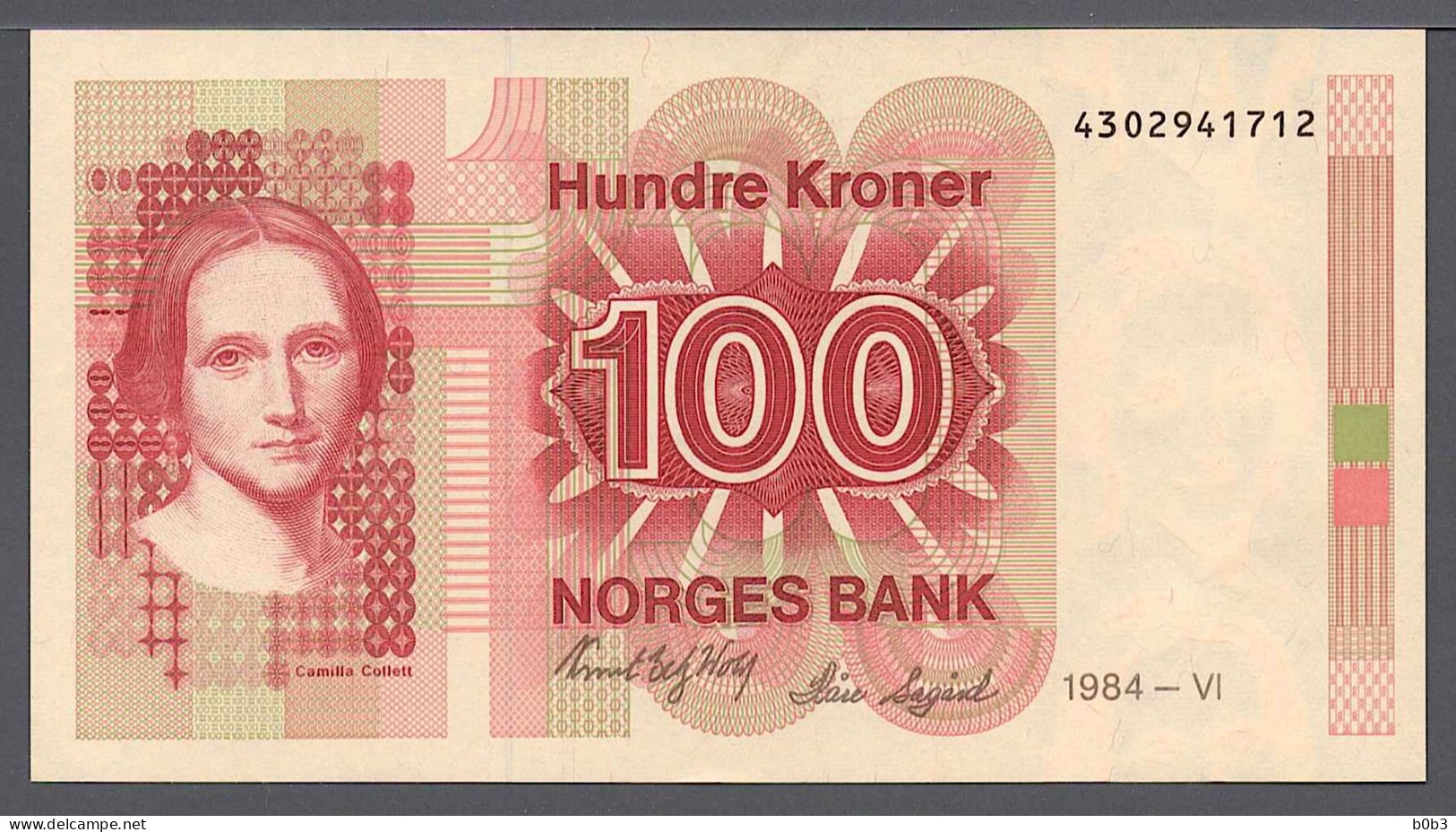 Norway Noruega Norwegen Norvège Norvegia 1984 100 Kroner Pick 43b Consecutive Nr.1 UNC - Norway
