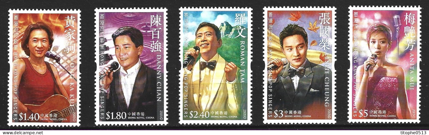 HONG KONG. N°1240-4  De 2005.  Chanteurs Et Chanteuses. - Singers