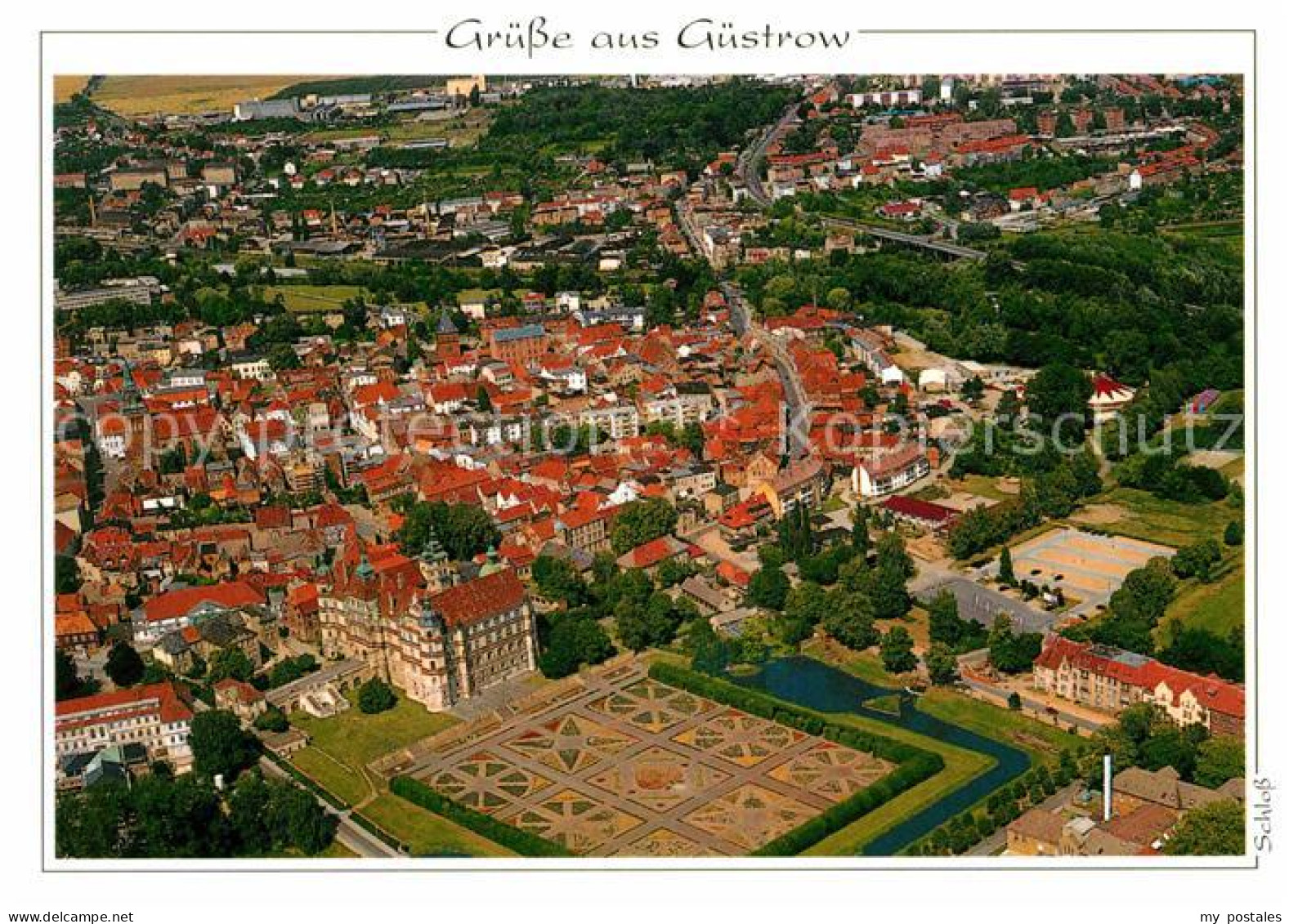 72664235 Guestrow Mecklenburg Vorpommern Schloss Fliegeraufnahme Guestrow - Guestrow