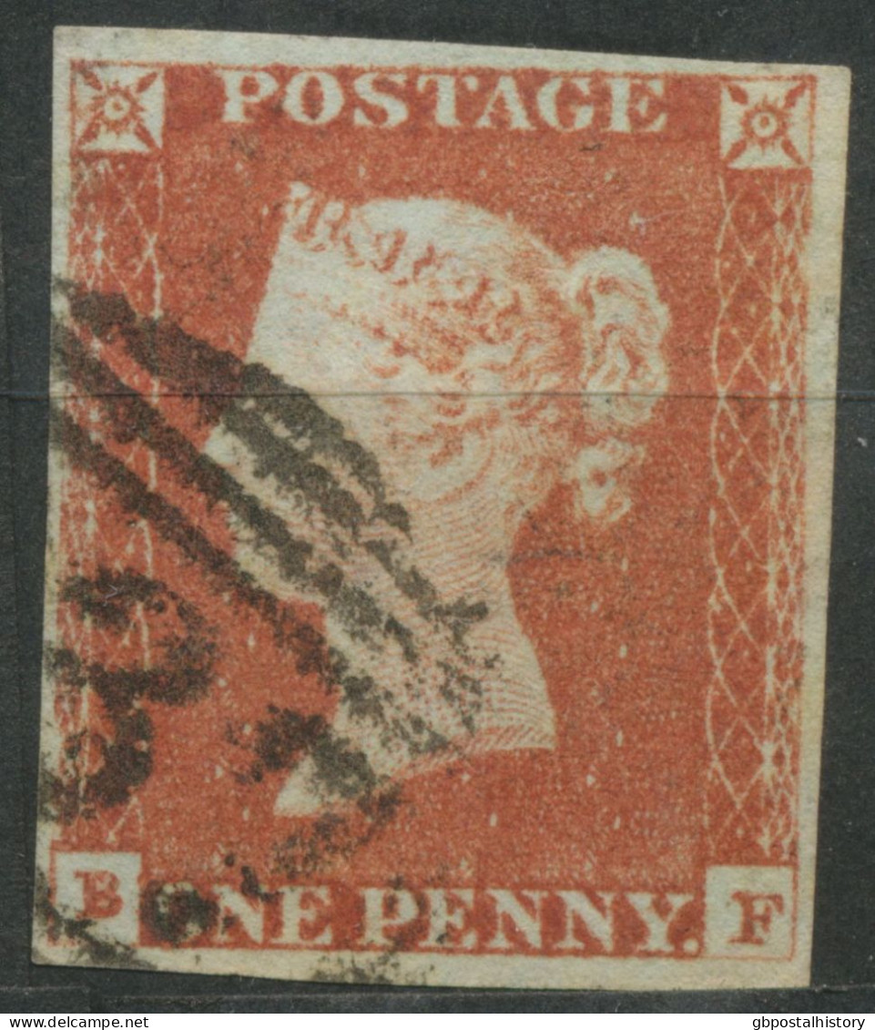 GB QV 1 D Redbrown Plate 29 (BF) 4 Margins, Superb Used, VARIETY Double Letter „B“ (SG Special Vol.1 BS18 Cat. SG 2020 - Usati
