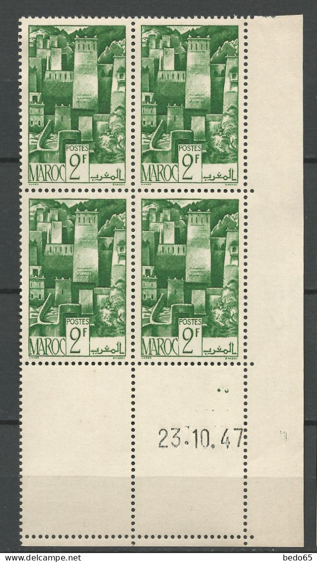 MAROC  N° 253 Coin Daté 23/10/47  NEUF** SANS CHARNIERE NI TRACE  / Hingeless  / MNH - Unused Stamps