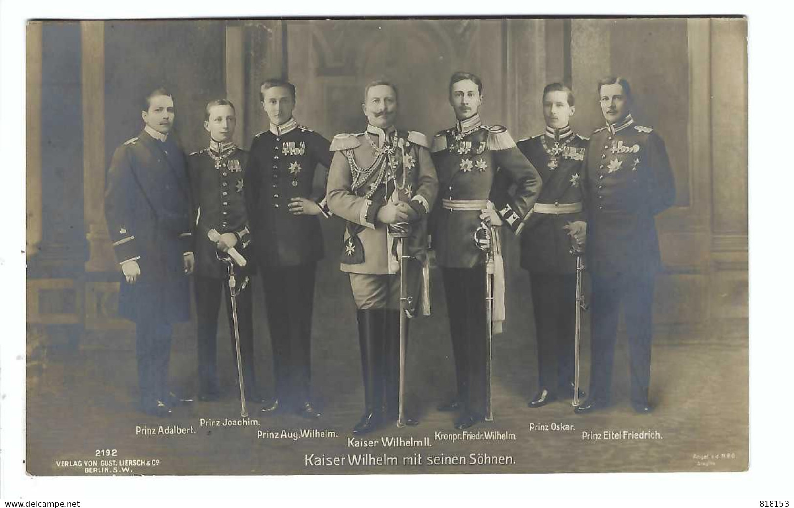 Kaiser Wilhelm Mit Seinen Söhnen   1909 - Familles Royales