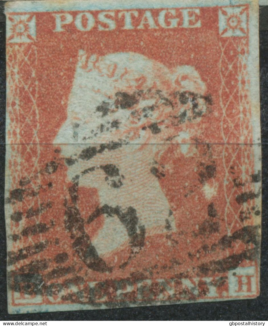 GB QV 1 D Redbrown Unplated (BH) Almost 4 Margins, VFU With IRISH Numeral „62“ (BELFAST) - Oblitérés