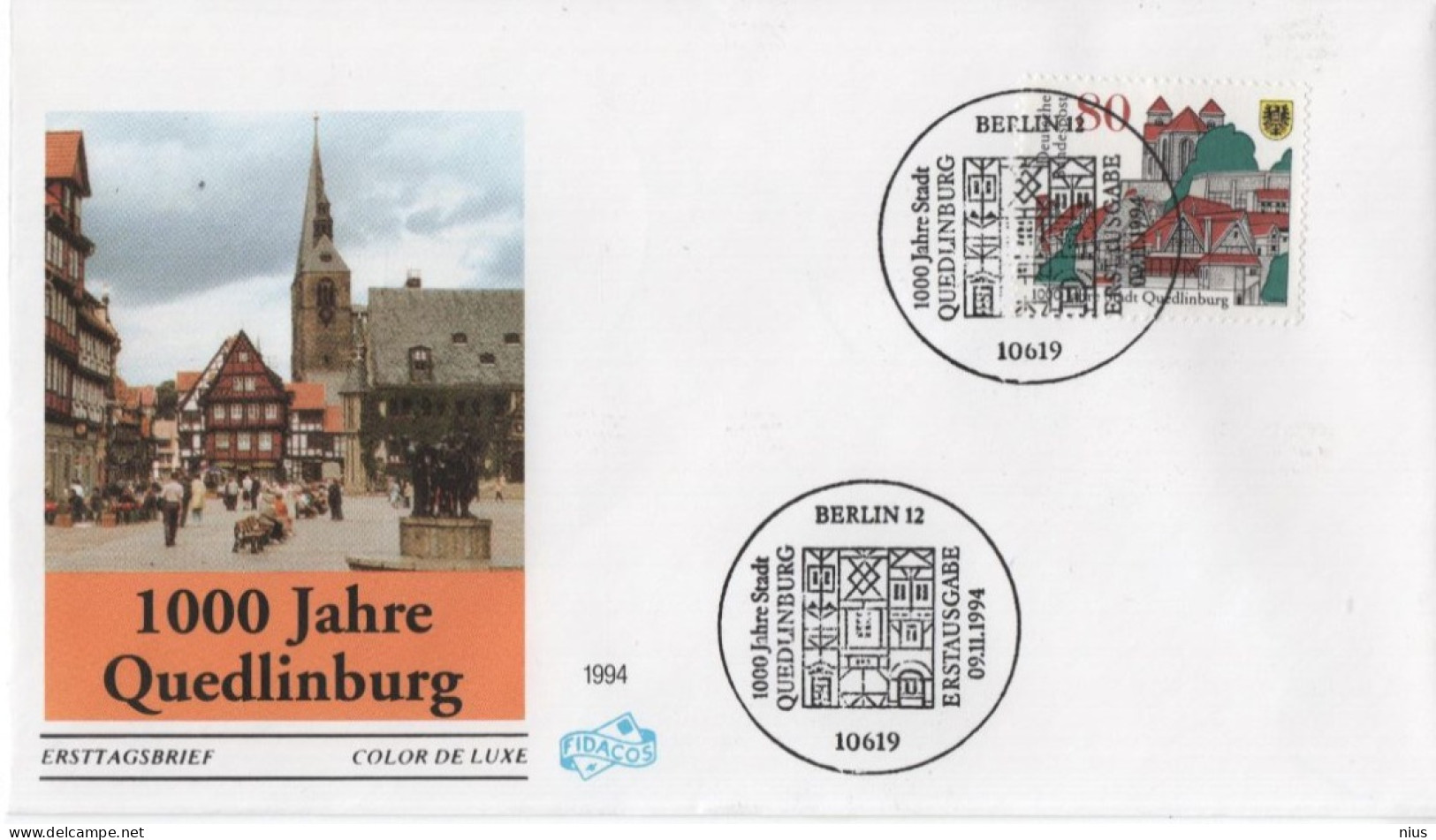 Germany Deutschland 1994 FDC 1000 Jahre Stadt Quedlinburg, Canceled In Berlin - 1991-2000