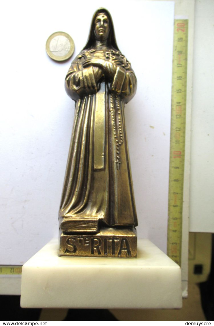 LADE 300  - STATUE EN MÉTAL DE SAINTE RITA - METALEN BEELD VAN DE HEILIGE RITA - 19 CM - 679 GRAM - Metaal