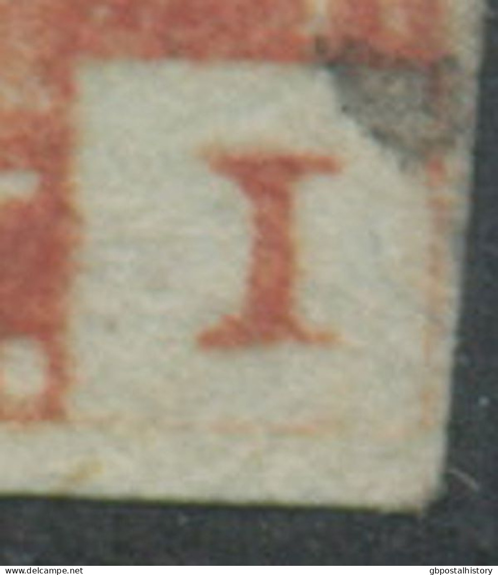 GB QV 1 D Redbrown Unplated (BI) 4 Margins, FU With Scottish Numeral „13?“,  VARIETY/ERROR: Frameline Under „I“ Almost M - Gebraucht