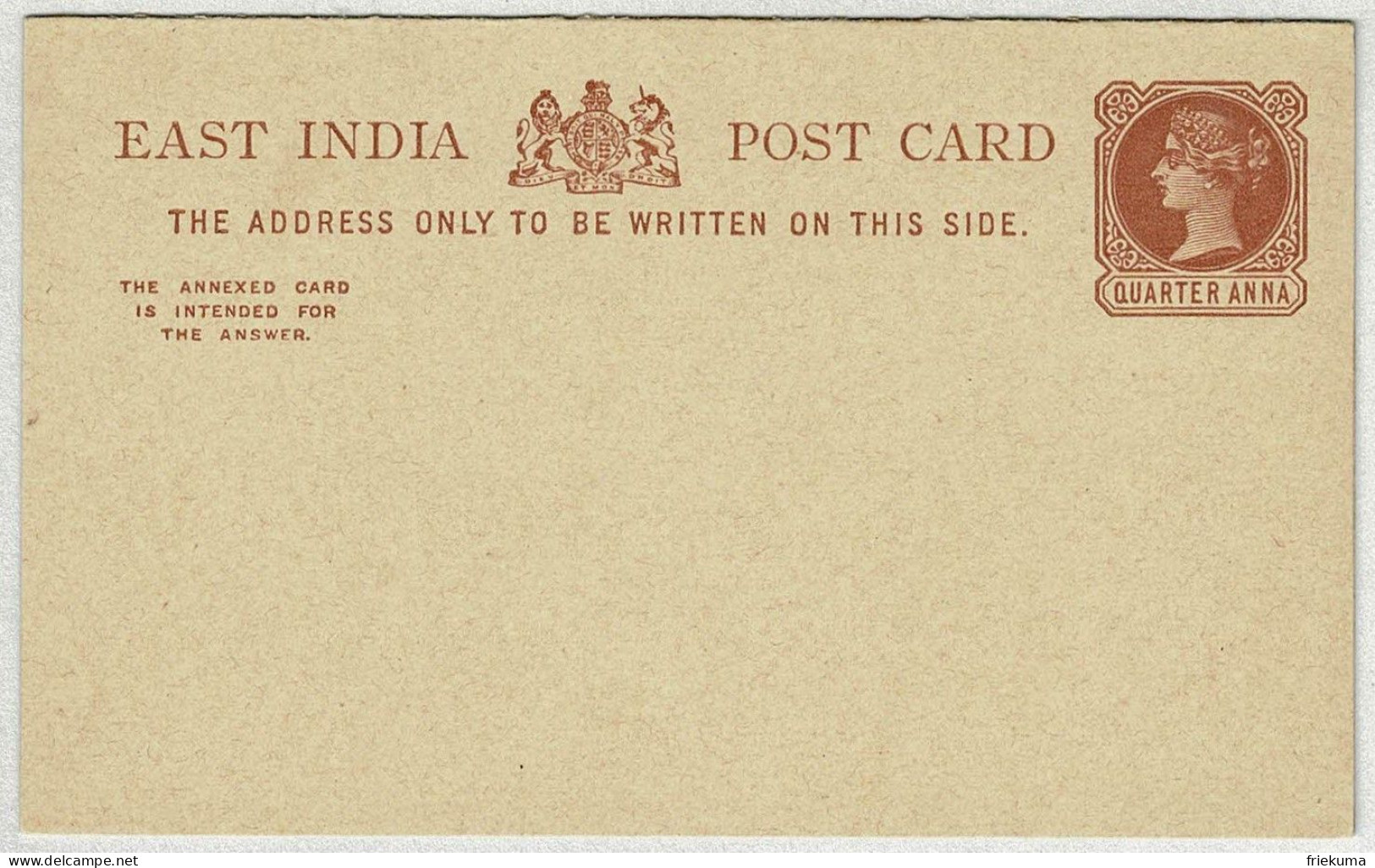 Indien / East India, Ganzsachen-Karte / Stationery - 1882-1901 Impero