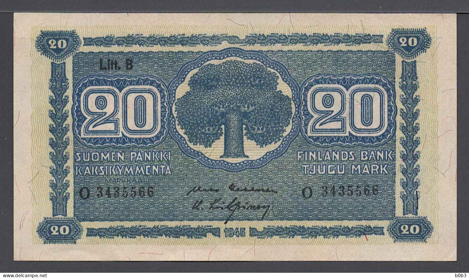 Finland Finlandia Finlande 1945 2 X 20 Markkaa Pick 86 Consecutive Numbers -UNC - Finlandia