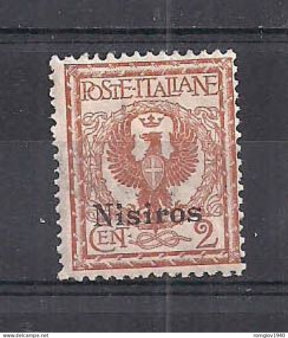 COLONIE ITALIANE 1912  NISIRO FRANCOBOLLI SOPRASTAMPATI UNIF. 1 MLH VF - Egée (Nisiro)