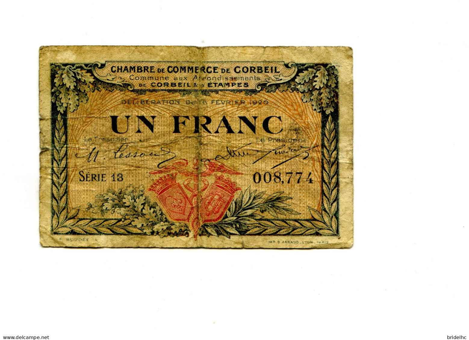1 Franc Chambre De Commerce Corbeil - Chambre De Commerce