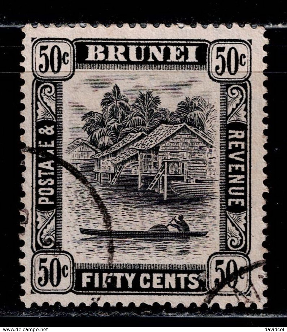 0181C- BRUNEI - 1921- SC#:35 - USED- BRUNEI RIVER - Brunei (...-1984)