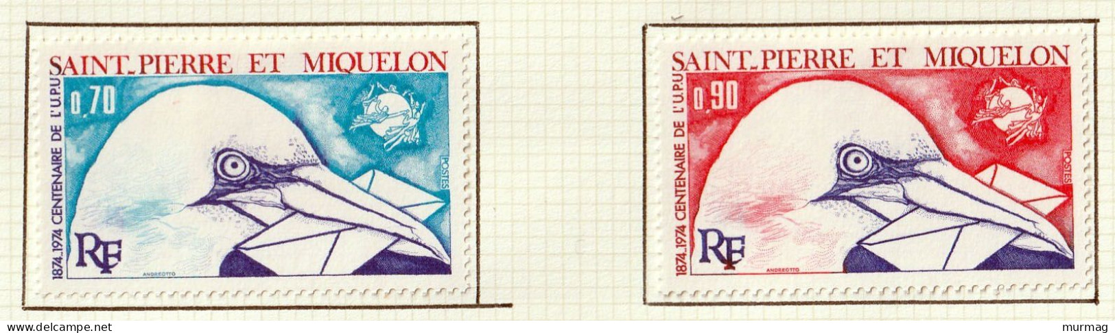 SAINT-PIERRE ET MIQUELON - Centenaire De L'U.P.U., Goëlands - Y&T N° 359 - 1958 - MH - Ongebruikt