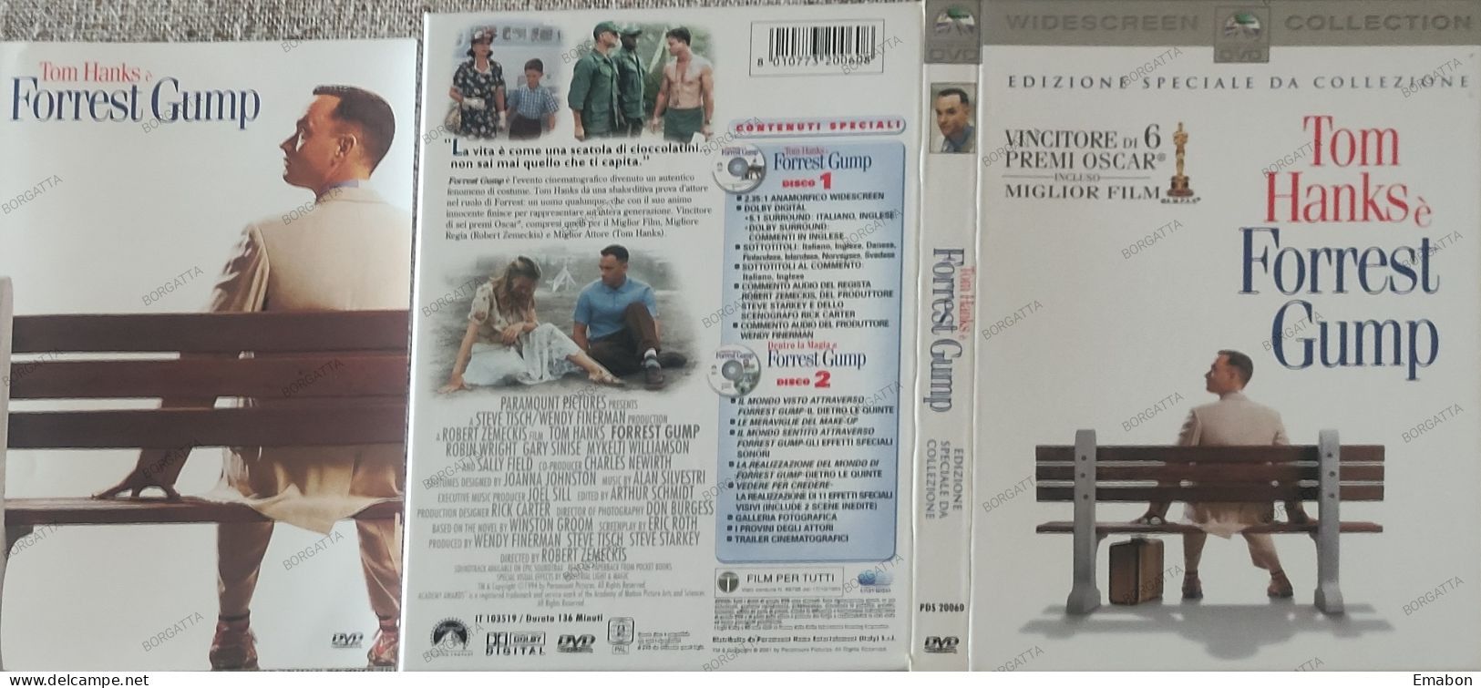 BORGATTA - COMMEDIA - 2 Dvd FORREST GUMP - TOM HANKS - PAL 2 - PARAMOUNT 2001 - USATO In Buono Stato - Comedy