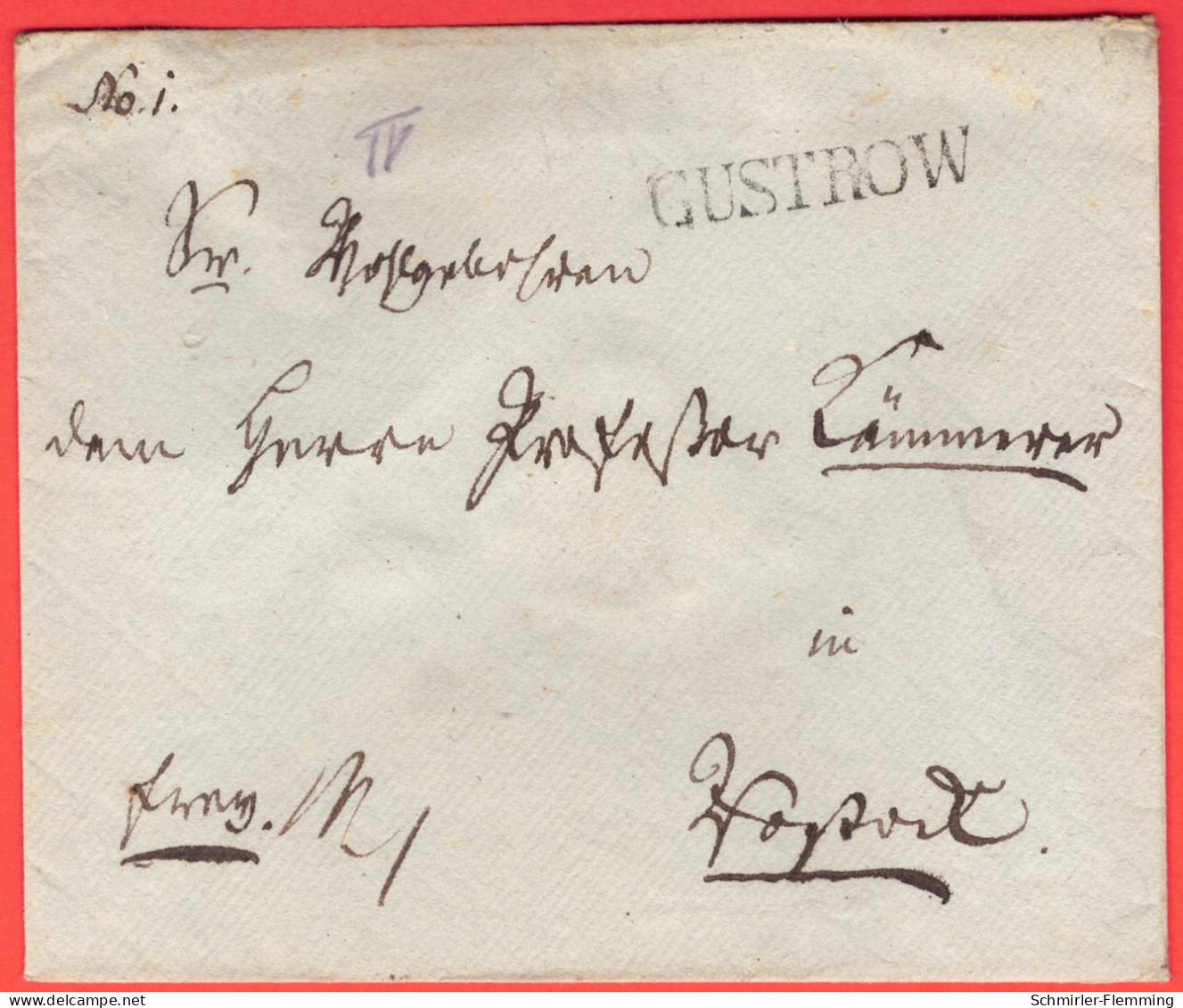Vorphilatelie Brief Güstrow 1819 To Rostock, Feinst - Mecklenbourg-Schwerin