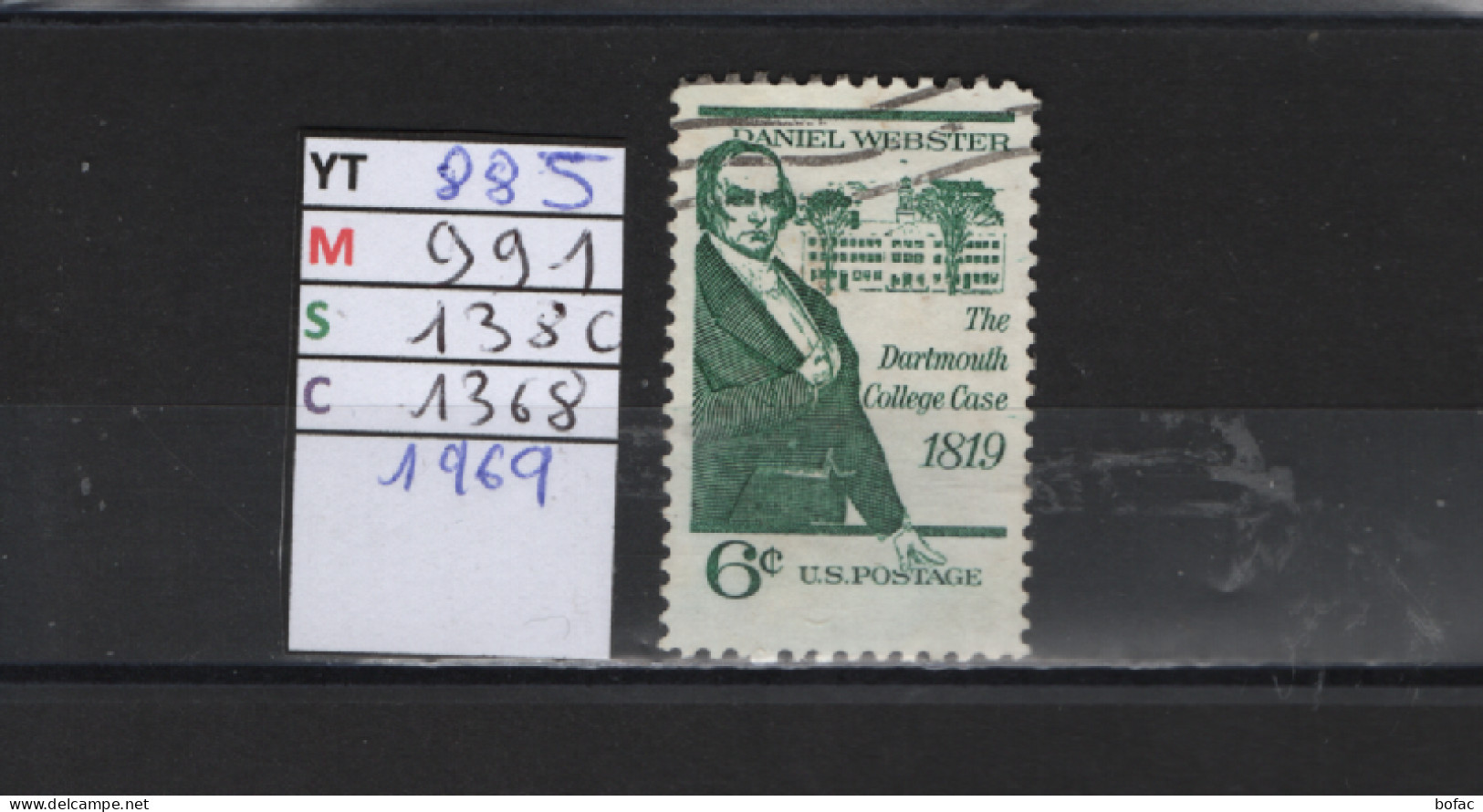 PRIX FIXE  Obl 885 YT 991 MIC 1380 SCO 1368 GIB Daniel Webster 1969 Etats Unis  58A/13 - Used Stamps