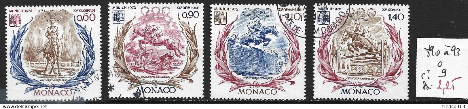 MONACO 890 à 93 Oblitérés Côte 9 € - Usados