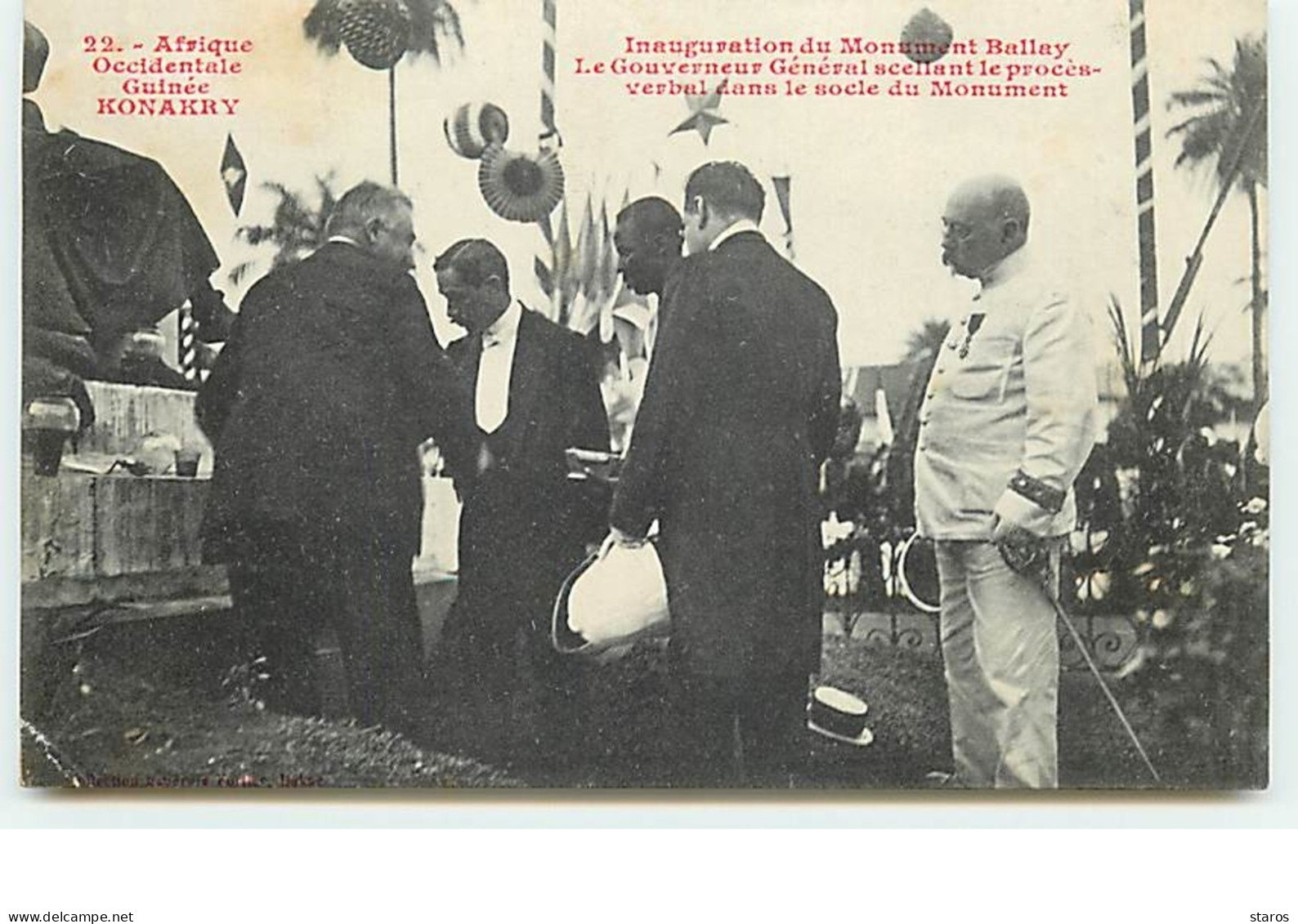 Afrique Occidentale Guinée - KONAKRY - Inauguration Du Monument Ballay - Le Gouverneur Général ... - Guinée Française