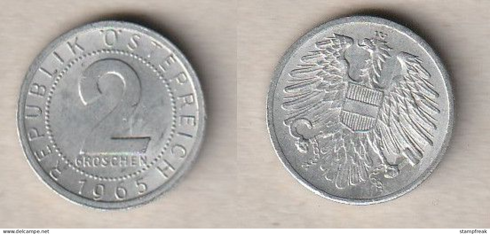 02233) Österreich, 2 Groschen 1965 - Autriche