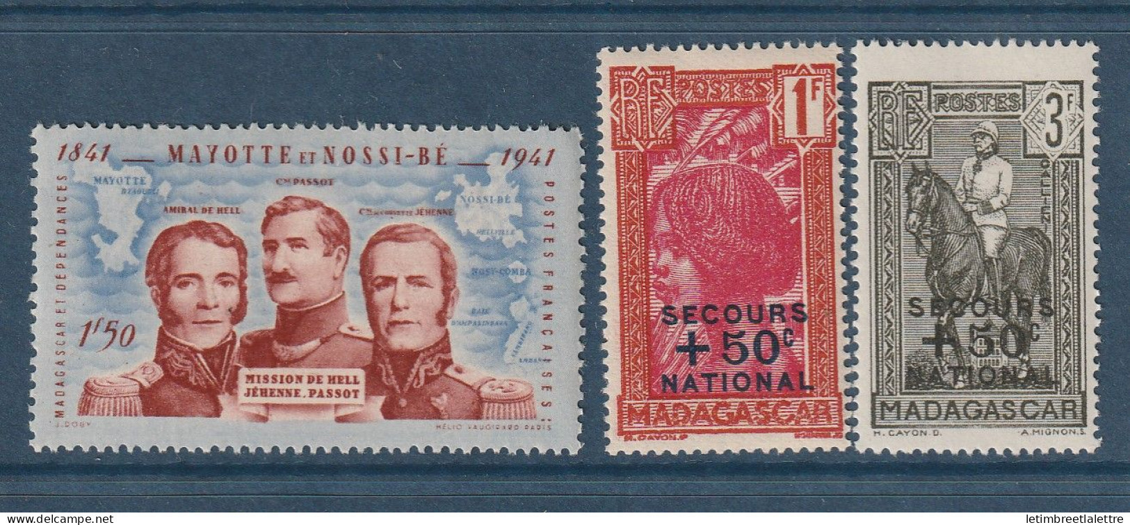 Madagascar YT N° 231 à 233** - Neuf Sans Charnière - 1942 - Unused Stamps