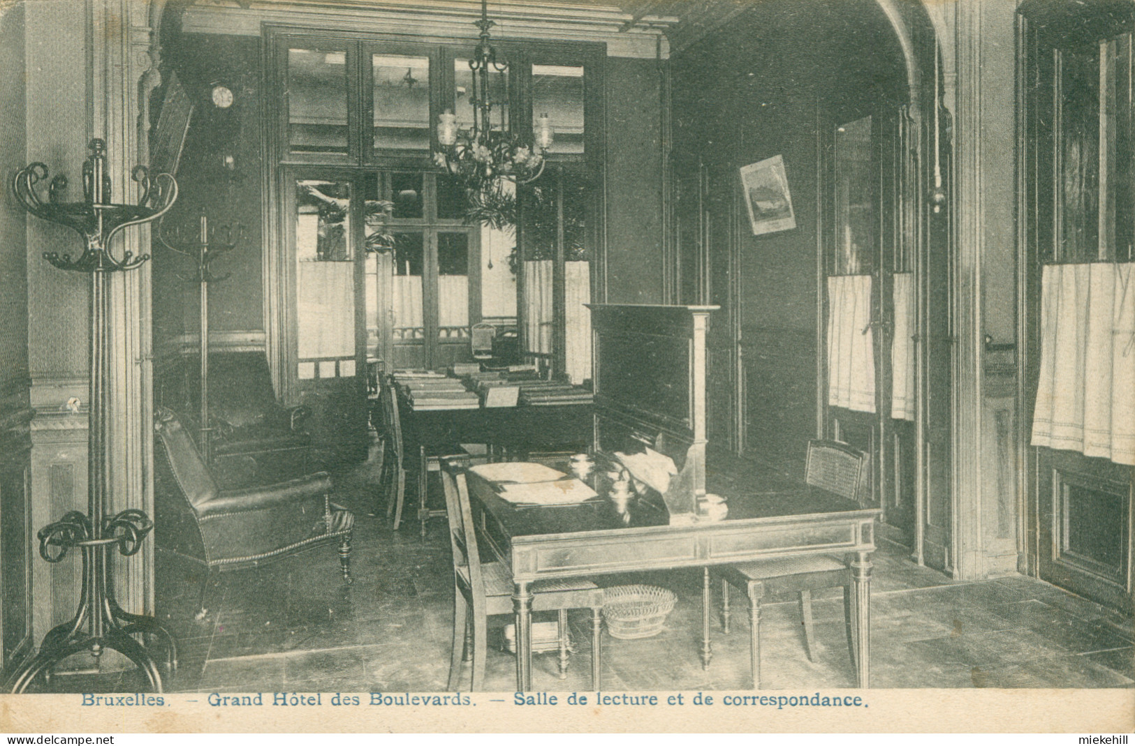 BRUXELLES -GRAND HOTEL DES BOULEVARDS-SALLE DE LECTURE ET DE CORRESPONDANCE - Cafés, Hoteles, Restaurantes