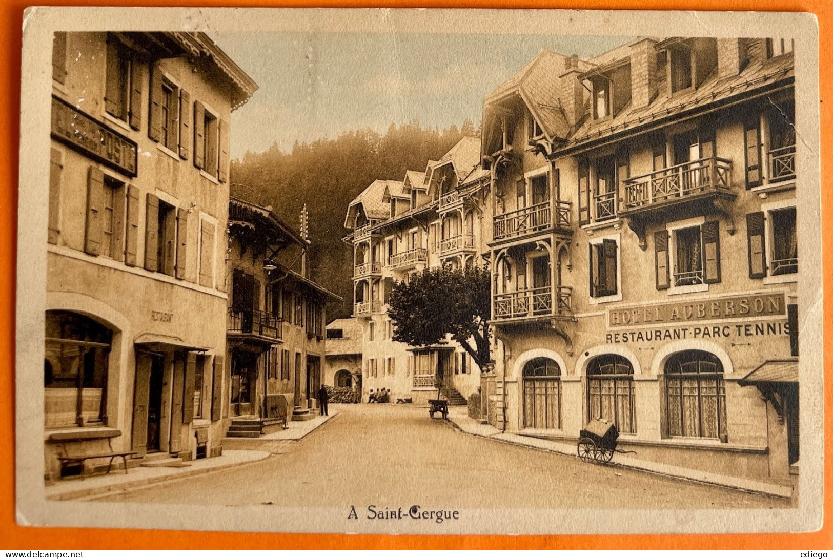 ST. CERGUE - HÔTEL AUBERSON & POSTE 1930... SUPERBE ! - Saint-Cergue