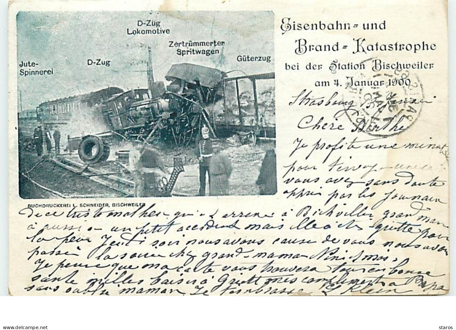 Eisenbahn Und Brand Katastrophe Bei Der Station Bischweiler Am 4 Januar 1900 - Catastrophe Ferroviaire - Bischwiller