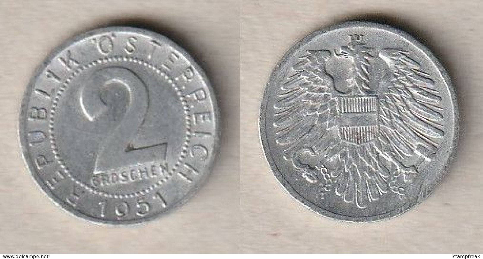 02228) Österreich, 2 Groschen 1951 - Autriche