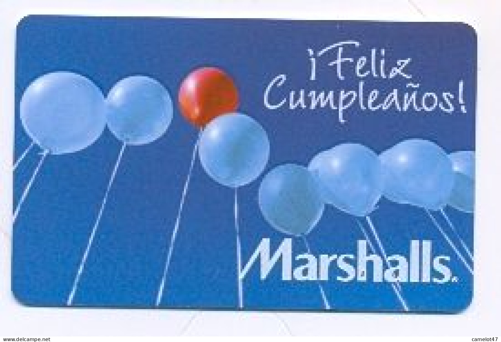 Marshalls, U.S.A., Carte Cadeau Pour Collection, Sans Valeur, # Marshalls-19b - Gift And Loyalty Cards
