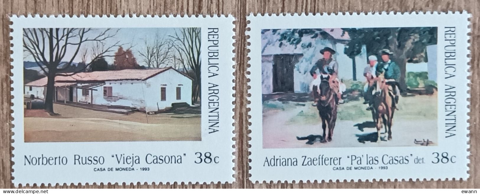 Argentine - YT N°1821, 1822 - Tableaux / Norberto Russo / Adriana Zacfferer - 1993 - Neuf - Nuovi