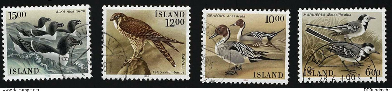 1986 Birds  Michel IS 644 - 647 Stamp Number IS 618 - 621 Yvert Et Tellier IS 597 - 600 Used - Gebraucht