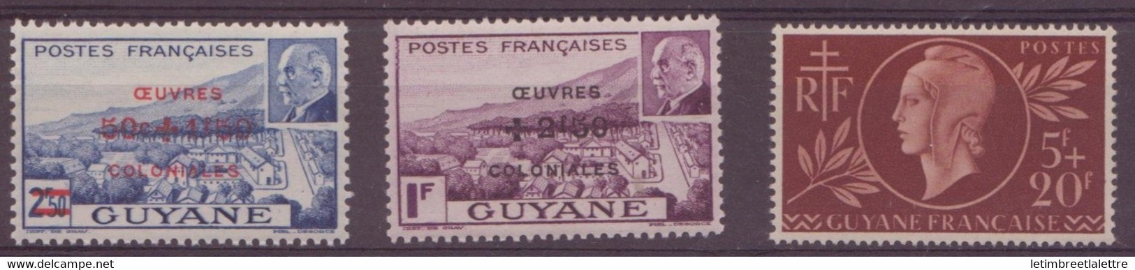 Guyane - YT N° 177 à 179 ** - Neuf Sans Charnière - 1944 - Neufs