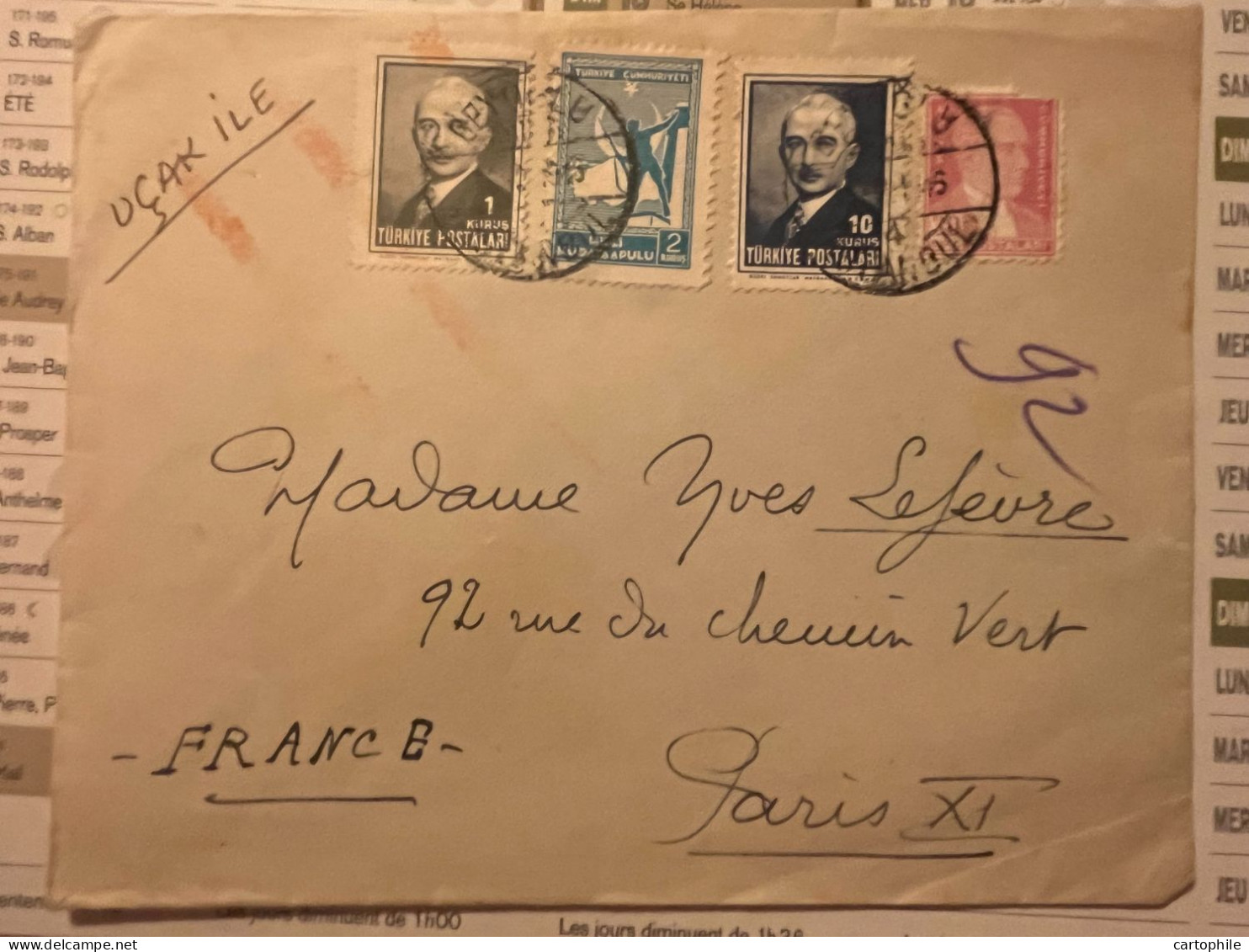 Turquie - Lettre D'Istanbul Pour Paris En 1946 ? - Lettres & Documents