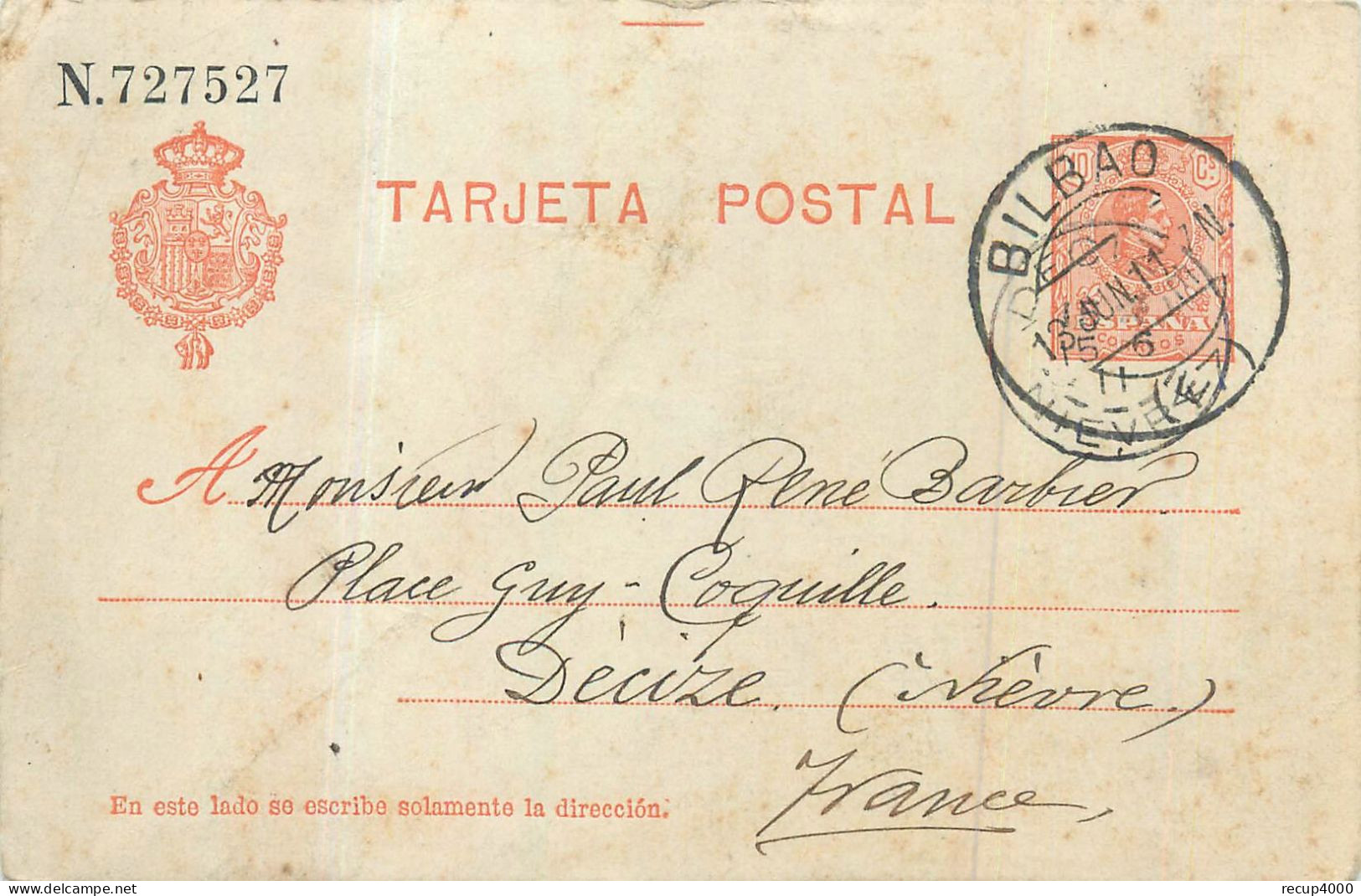 ESPAGNE BILBAO  Vizcayaa Carte Postale Entier Postal  2 Scans - Vizcaya (Bilbao)