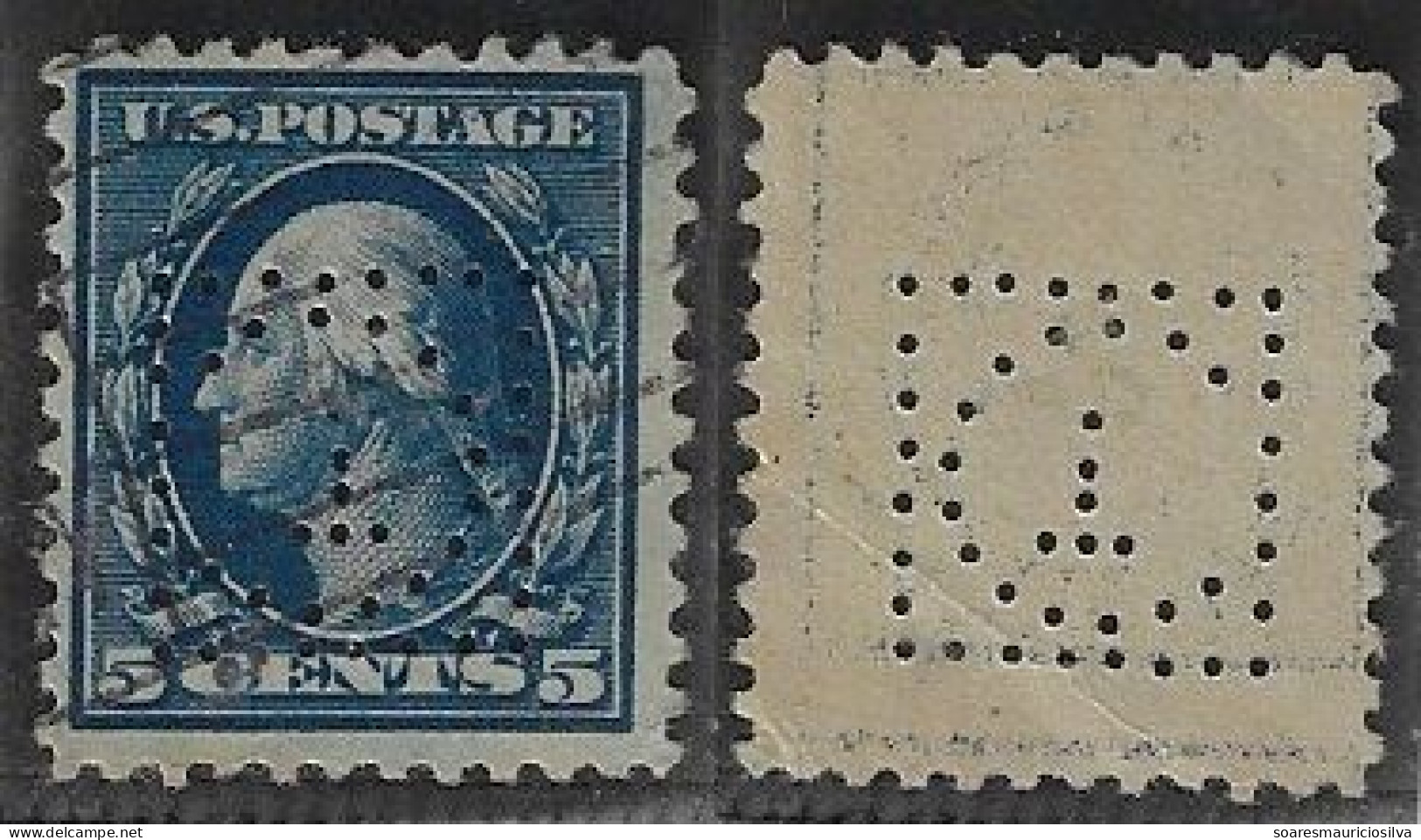 USA United States 1914/1917 Stamp Perfin CT Square By Irving National-Columbia Trust Co. From New York Lochung Perfore - Perforés