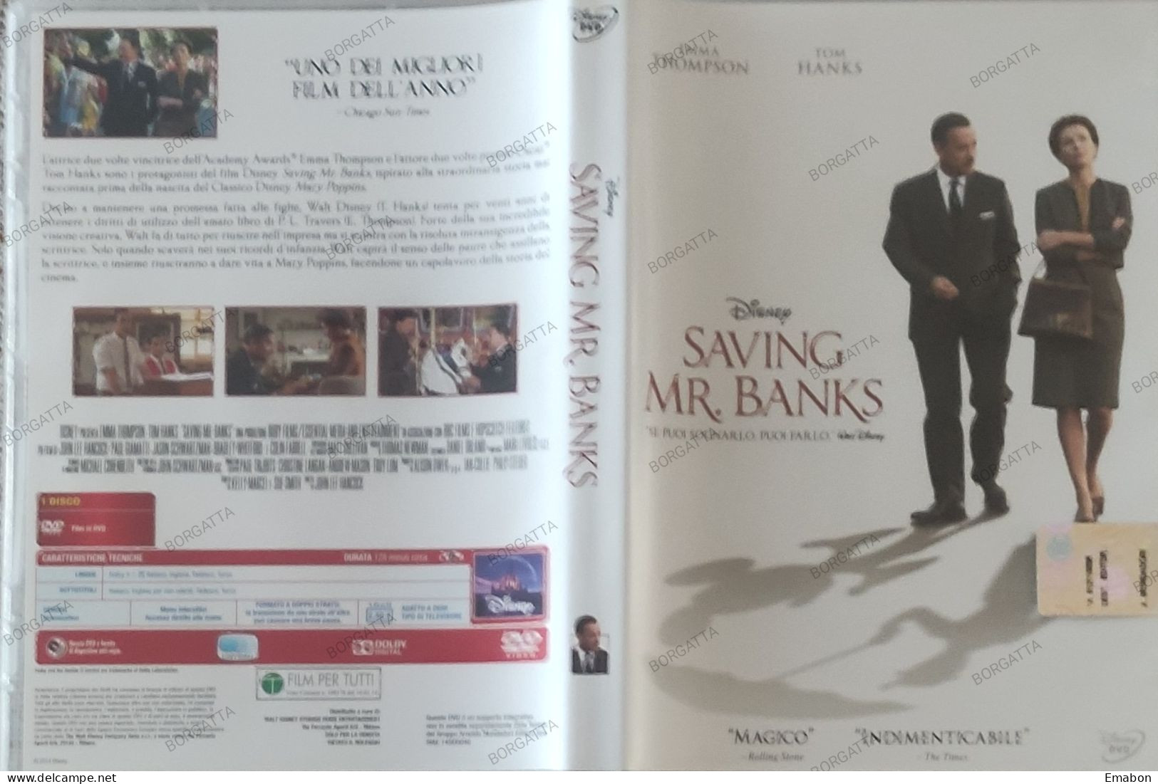 BORGATTA - DRAMMATICO - Dvd SAVING MR BANKS - TOM HANKS - PAL 2 DVD 9 - DISNEY 2009 - USATO In Buono Stato - Dramma