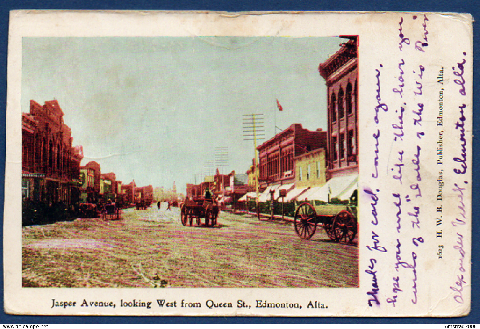 JASPER AVENUE - LOOKING WEST FROM QUEEN ST. - EDMONTON - ALBERTA - ALTA  -  CANADA - Edmonton