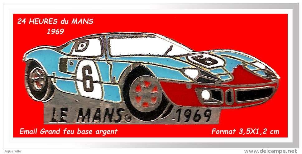SUPER PIN'S JAGUAR FORMULE 3000 : Au 24H Du MANS En 1969; Bel émail Grand Feu Base Or - Jaguar