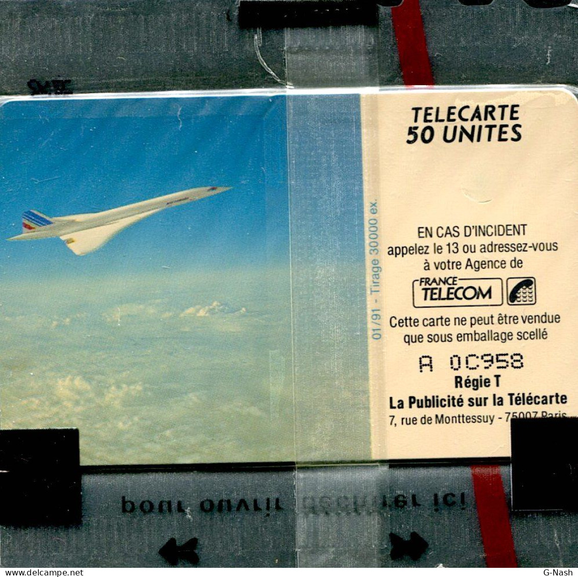 F138 - Télécarte Neuve Blister  - Air France 1  SO3 50u - 1991